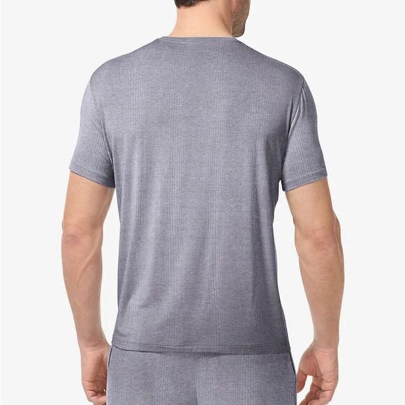 Tommy John Second Skin Luxe Rib Pajama Pocket Tee Gray Pin Striped Men’s 2XL XXL - Picture 2 of 11